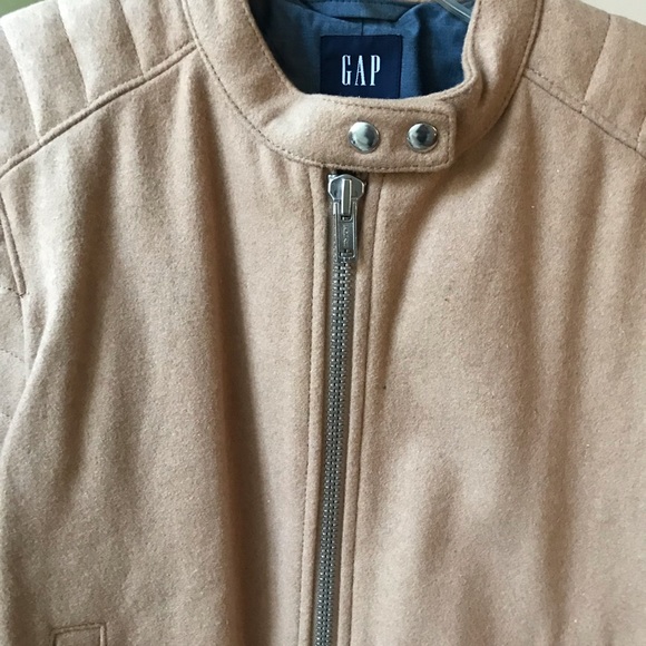 NWOT! Gap Women’s Large Wool Moto Jacket. Taupe. - Picture 2 of 8